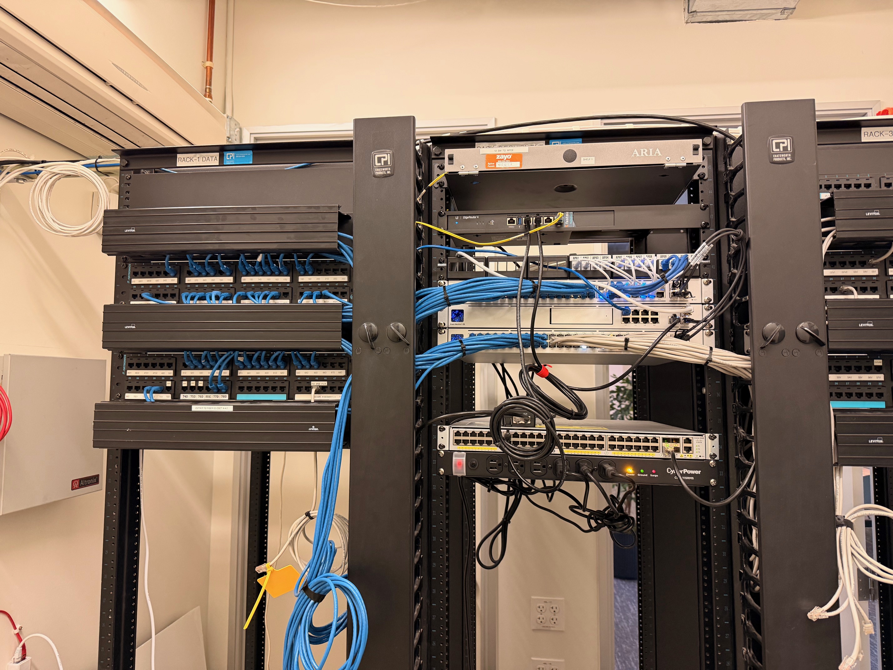 Network rack installation